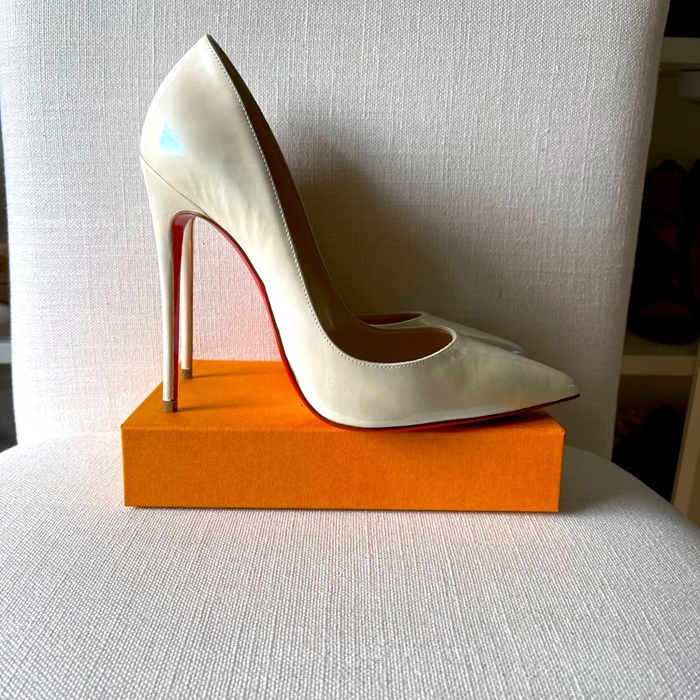 Christian Louboutin So Kate 120mm In White Iridescent… Gem